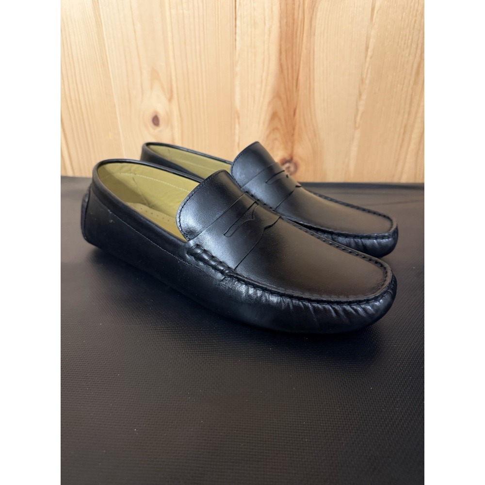 Vince Camuto Esmail Black Leather Penny Loafers Driving  Shoes Mens Size 9